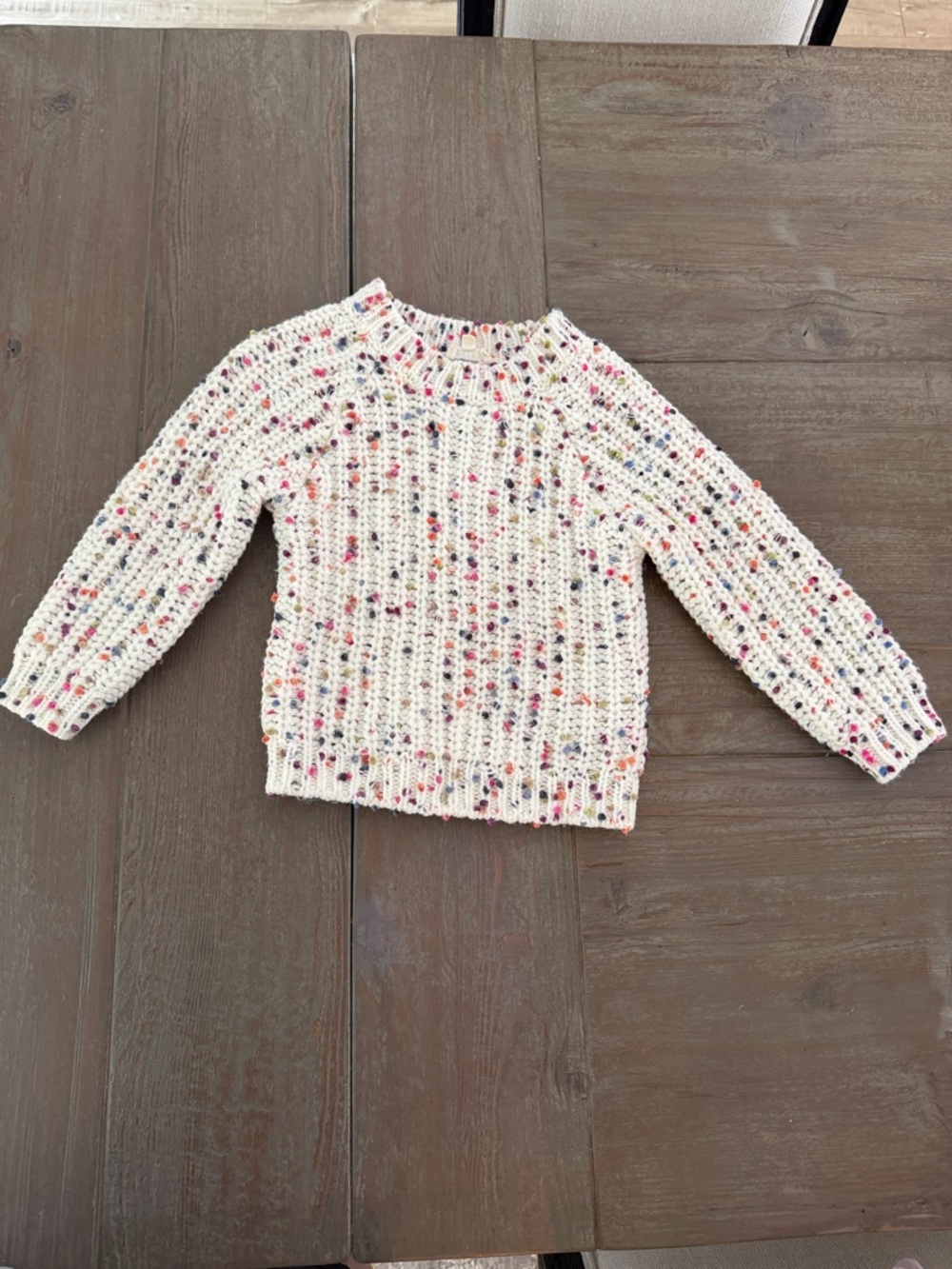 Kids Cream Speckled Knit Sweater